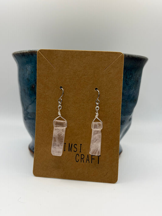 rose quartz dangles