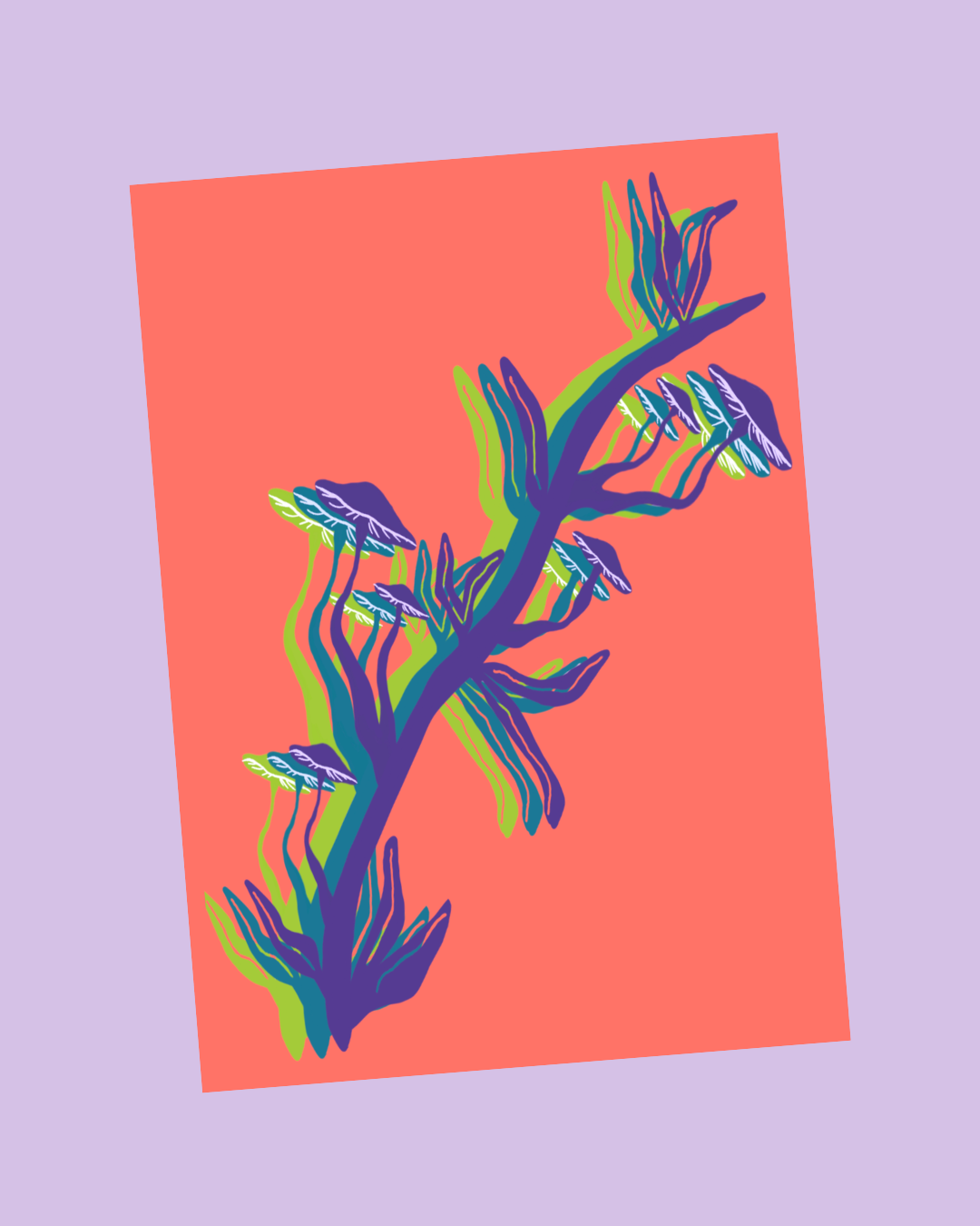 Neon Mushroom Art Print