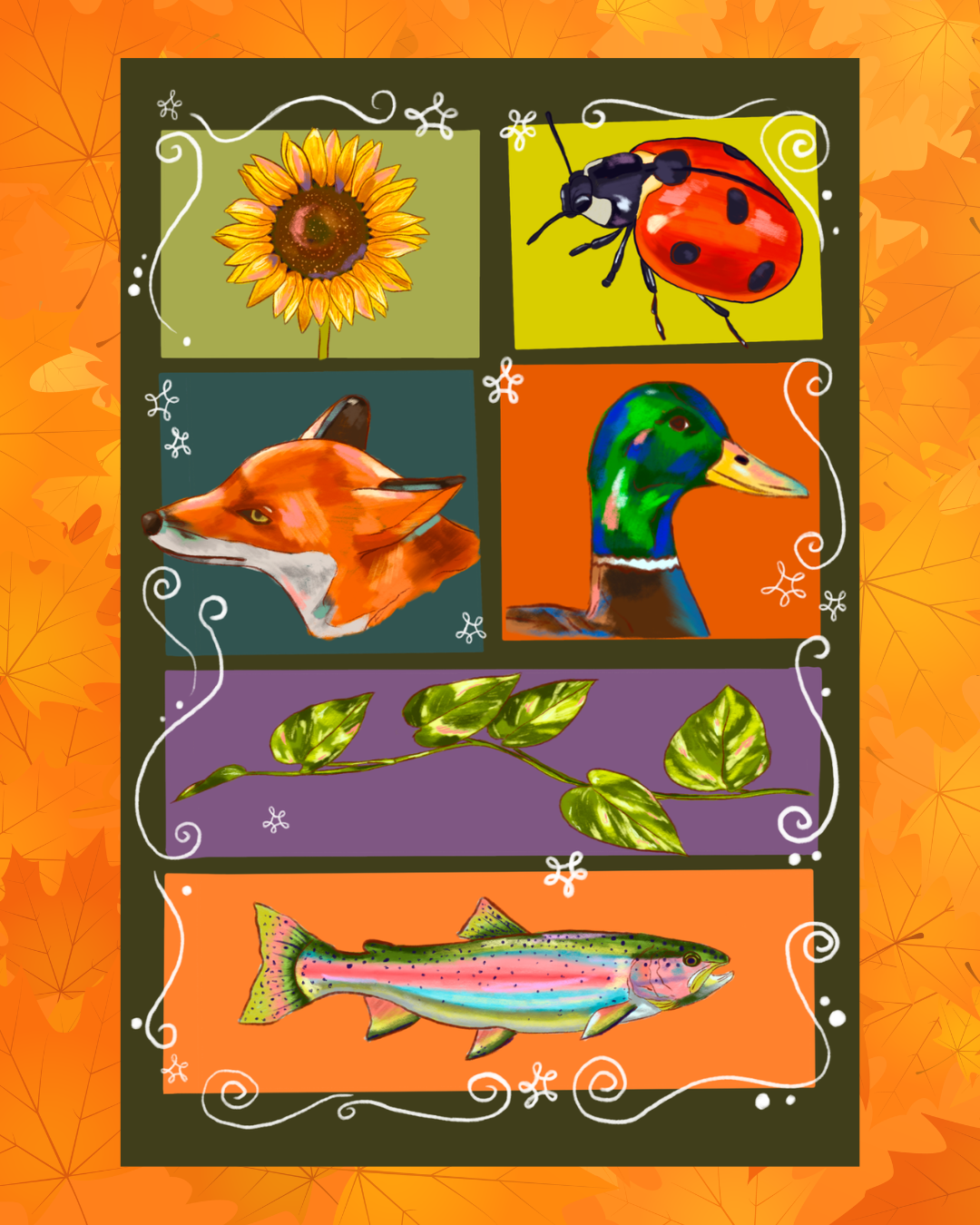 Autumnal Animals Sticker