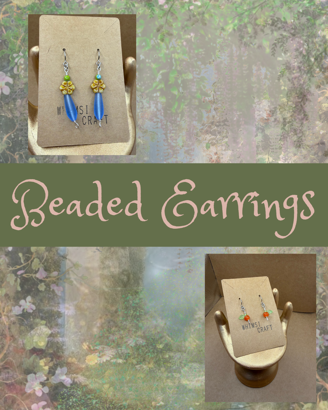 Beaded Garden Fairy Earrings